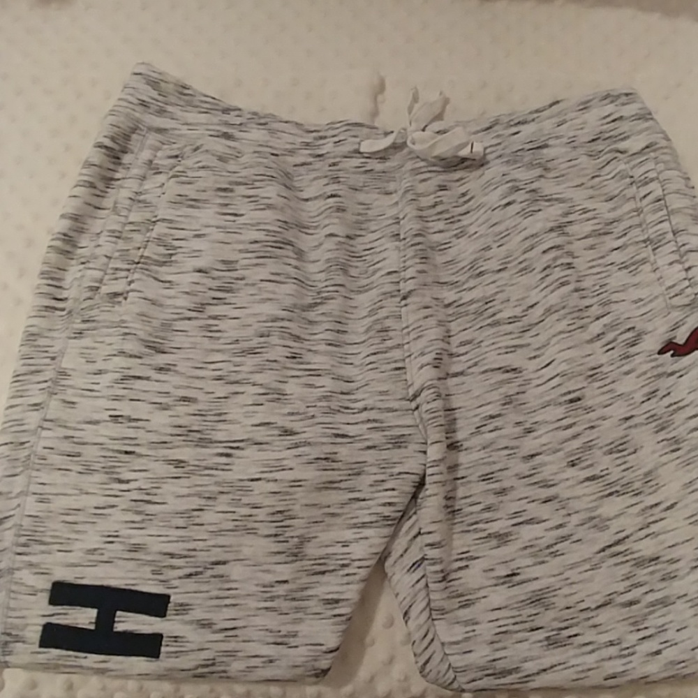 Hollister white and black joggers